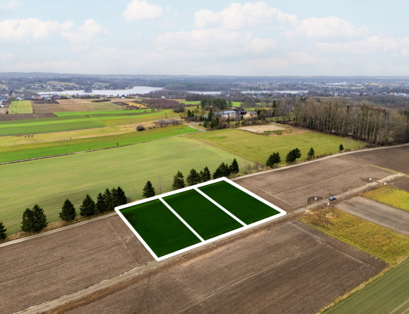 3 dzialki budowlane | 1020, 1020, 1022 m² | Warzno